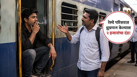 रेल्वे परिसरात धूम्रपान केल्यास २ हजारांचा दंड; फेरीवाले, अनधिकृत प्रवेशावरही कडक कारवाई