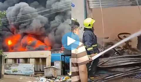 Navi Mumbai : रबाळे एमआयडीसीतील कंपनीला भीषण आग; परिसरात धुराचे लोट, Video