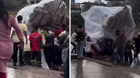 Mumbai : नालासोपाऱ्यात ट्रॉली उलटल्याने गणेशमूर्ती कोसळली; भाविक थोडक्यात बचावले, Video