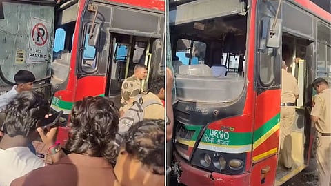 Mumbai : गोरेगावात बेस्टच्या बसचा अपघात; २ जण जखमी, Video