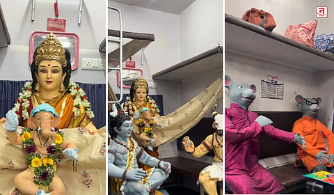 Mumbai Ganeshotsav 2026 : बाप्पासाठी चक्क रेल्वे; मूषक झाले प्रवासी, सोशल मीडियावर Video व्हायरल