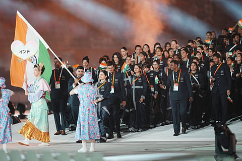 तंत्रज्ञान अन् परंपरेचा मेळ; नागोयात दिमाखदार सोहळ्याने आशियाई क्रीडा स्पर्धेचे उद्घाटन, १५० भारतीय खेळाडूंचा ताफा संचलनात सहभागी, आयोजनातील गोंधळावर पडदा