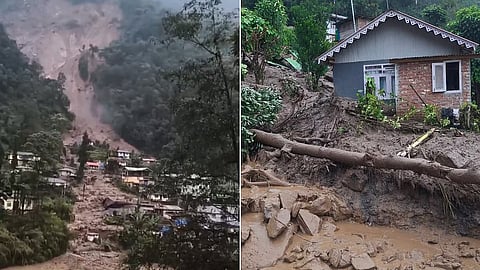 सिक्कीममध्ये भूस्खलन, २० हून अधिक घरे वाहून; अनेक घरांना धोका, 'हाय अलर्ट'चा इशारा