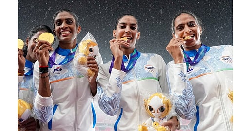 Asian Games 2026 : रिले शर्यतीत महिलांची सुवर्णदौड
