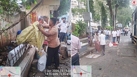 Mumbai : फ्री प्रेस मार्गावर दुसऱ्या दिवशीही कारवाई; पालिका पथकाने १५ हून अधिक फेरीवाल्यांना हटवले