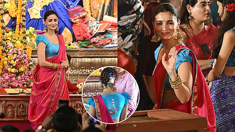 Alia Bhatt Saree Look : गुलाबी साडी अन् पाठीवर कमळांची नक्षी; आलियाच्या ब्लाउजने वेधले लक्ष