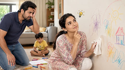 Home Cleaning Tips : मुलांनी भिंती रंगवल्यात? डाग काढण्यासाठी वापरा 'या' सोप्या ट्रिक्स; पुन्हा पेंट करण्याची गरज पडणार नाही