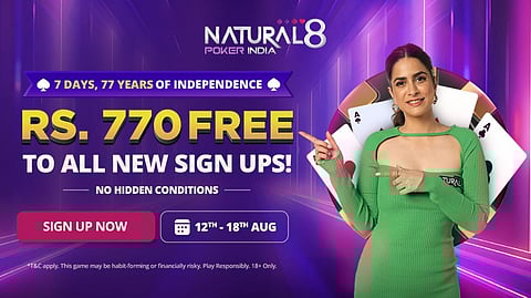Natural8 Offering Rs 770 Free Bonus for Independence Day – Available to All Players!