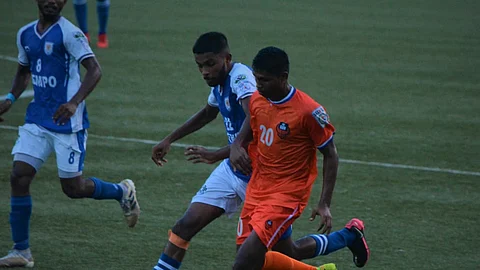 Still from the semi-final between Dempo Sports Club and FC Goa in the Goa Police Cup.