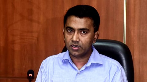 Chief Minister Pramod Sawant addressing a press conference in Porvorim