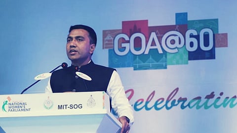 Chief Minister Pramod Sawant speaking on day two of  National Women's Parliament in Goa