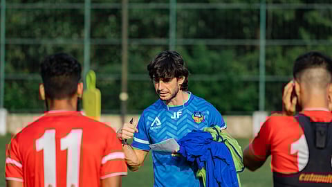 Head coach Juan Ferrando in FC Goa practice session.