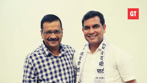 Delhi Chief Minitser Arvind Kejriwal with Amit Palekar 