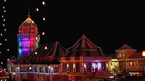 The temple of Shree Shantadurga Fatarpekarin, at Fatorpa, is all decked up for the zatra, which begins today