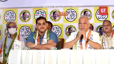 Yatish Malik (L) with Luizinho Faleiro (R) at party office