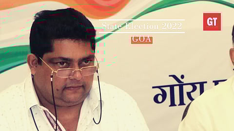 Aleixo Lourenco  addressing a press conference in Panaji