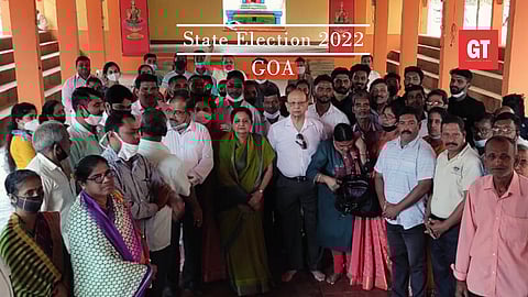 Pratapsingh Rane along with his wife Vijayadevi Ranesought blessing at Bhumika Devi Temple at Poriem.