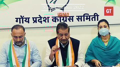 Goa in-charge Dinesh Gundu Rao (L), Prithviraj Chauhan (centre) and Alka Lamba (R)