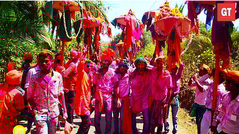 Colourful umbrellas are a quintessential part of the Sontrio festival