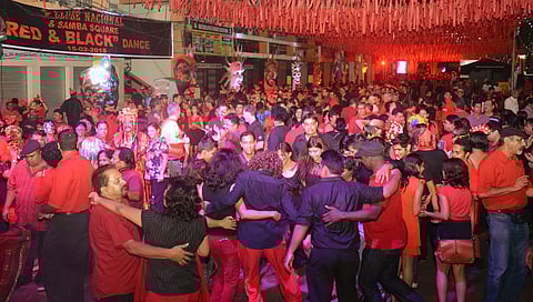 Clube Nacional’s traditional Red & Black Dance is held on the last day of Carnival