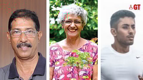 (L-R): Catch Brahmanand Sankhwalkar, Isabel de Santa Rita Vas and Ashwyn Barreto on Day 2 of the Liberty and Light Festival of Goa