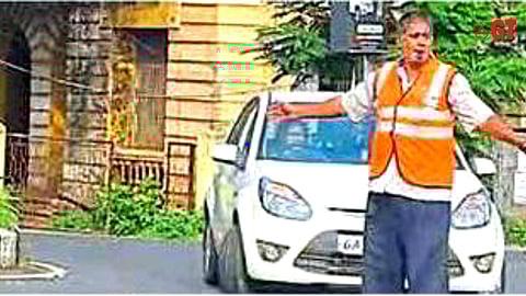 Bosco D’Sa at Mapusa’s traffic junction