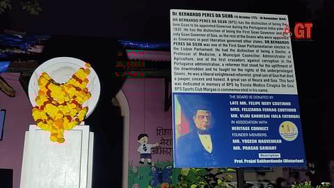Information board highlighting the contribution of Dr Bernardo Peres Da Silva (BPS) installed at Government Primary School, Neura.