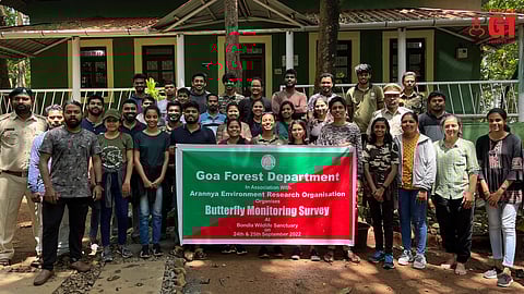 Butterfly survey volunteers with members of the Arannya Environment Research Organisation.