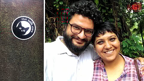 'That Book Store' was the brainchild of Chirang Kumar and Barkha Sharda (right), the logo of the store (left)