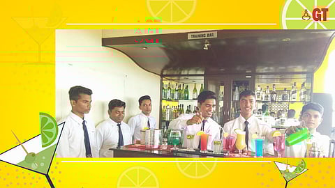 A cocktail workshop in progress at BarBoss, Sangolda