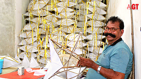 Star Man from Agassaim Anthony joyfully immersed in his work.