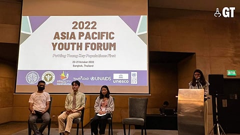 Applesta da Costa on the podium at the 2022 Asia-Pacific Youth Forum