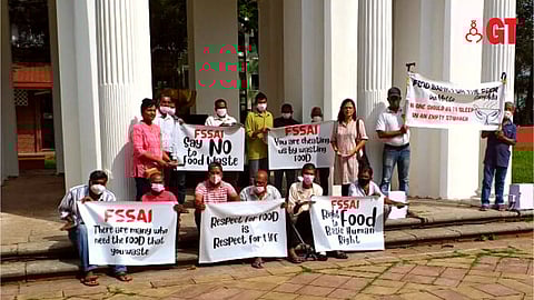 Protest organised by Food Bank for the Poor, Sangolda, to call on the director of the FDA to implement the Food Sharing Alliance initiative.