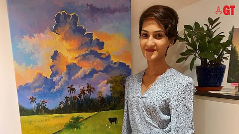 A landscape artist and interior designer, Aquila has specialised in murals from the Goa College of Art.