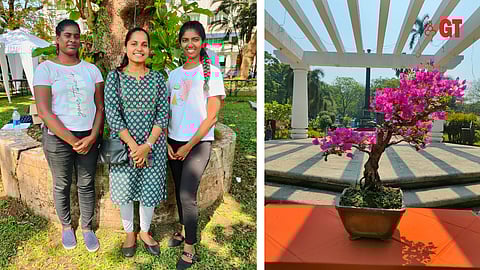 Members of the organising committee of Plant Utsav 2022 (left) and one of the exotic plants on display at the utsav (right)