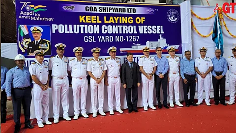 Keel laying of two Pollution Control Vessels at GSL held on Monday.