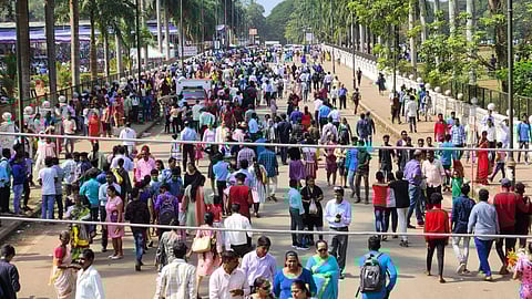 A sea of devotees at Old Goa.