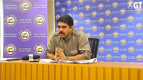 Fatorda MLA Vijai Sardesai addresses the press ocnference calling for more assembly days.