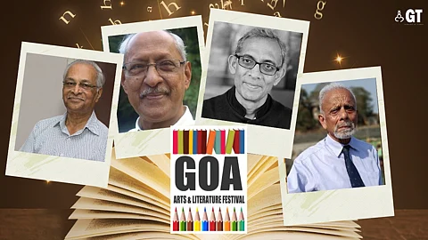 Goa Arts + Literature Festival (GALF) to make a comeback on January 19, 2023. (L-R Uday Bhembre, Damodar Mauzo, Nobel Laureate Abhijit Banerjee and Major Gen (Retd) Ian Cardozo)