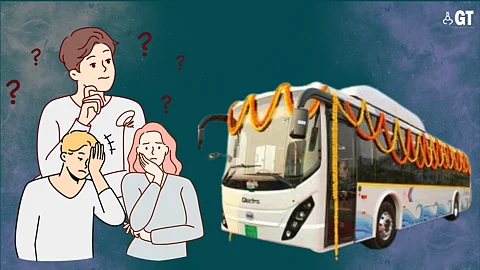 Commuters left to their own devices despite paying for travel in EV AC buses of Kadamba Transport.