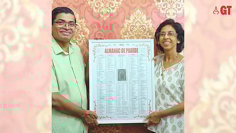 Eric and his wife, Sheila, with the 'Almanac de Parede'