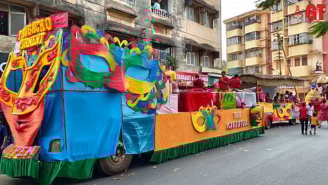 Vasco Carnival float parade underway on Monday.