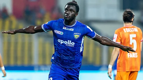 Jubilant Kwame Karikari after scoring a goal.