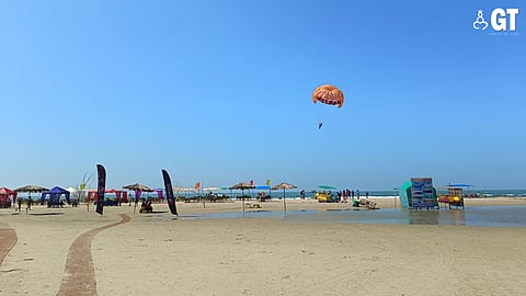 Tourists enjoy watersports, scuba diving, bird watching, etc in Goa.