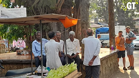 Keeping tradition alive: Elders of Chapora village meet under the banyan tree.