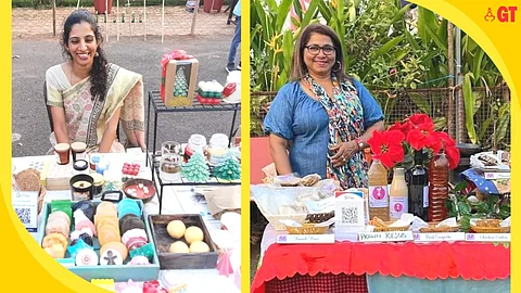 Pop up markets provide a marketing platform for women entrepreneurs like Emera Remedios (left) and Luiza Fernandes (right)