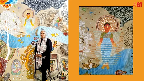 Sonia Rodrigues Sabarwal's depiction of goddess ‘Sheetlai’ is part of a mural in the new Parliament House, New Delhi