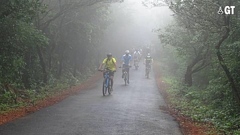 One of the interior roads of Amboli in the monsoon season.
