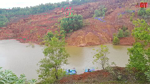 Heavy-duty water pumps channelling away the water from the pits.