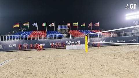 The venue of the FIVB Beach Pro Tour at Varca, South Goa.